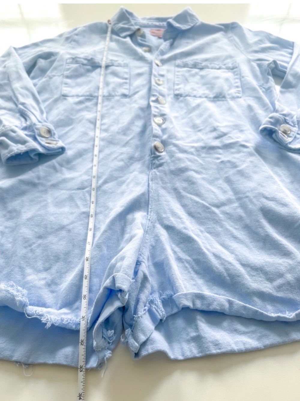 Show Me Your MuMu Light Blue Denim Romper - Picture 5 of 6
